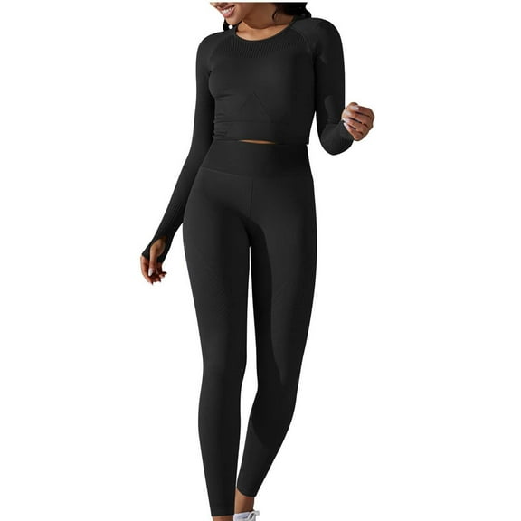 Plus Size 2 Picec of Outfit Sets for Womens Casual Spring Long Sleeve Round-Neck Blouses Shirts Sets