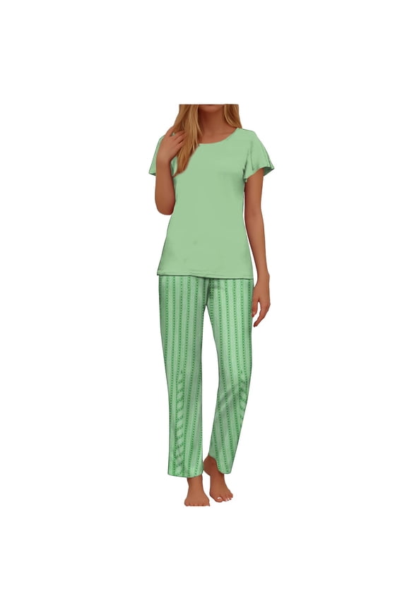 Plus Size 2 Picec of Outfit Sets for Womens Loose Printed Long Sleeved Round Neck Drawstring Casual Set