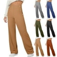 thumbnail image 1 of QATAINLAV Office Work Pants for Women High Waisted Formal Trousers Business Casual Slacks Solid Color Wide Leg Dress Pants Army Green S, 1 of 8