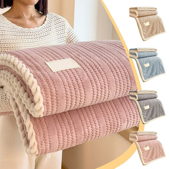 Summer Savings! Quilts for Queen Bed Extra Thick Flannel Fleece Blanket With Double Layer Ideal Office Nap Cover Warm Cozy Blanket For Bed Or Couch