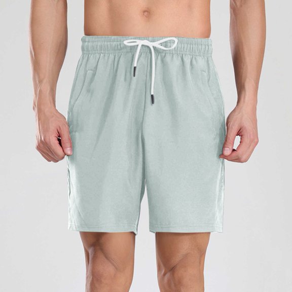 Rciityk Mint Green Men's Shorts - 5 inch Workout Athletic Shorts - Summer Casual Beach Shorts - Drawstring Running Sports Shorts with Pockets