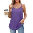 thumbnail image 1 of Rciityk Womens Summer Tank Tops Solid Color Sleeveless Shirts Casual Loose Fits Crew Neck Spaghetti Strap Tops Beach Vacation Camisole, 1 of 7