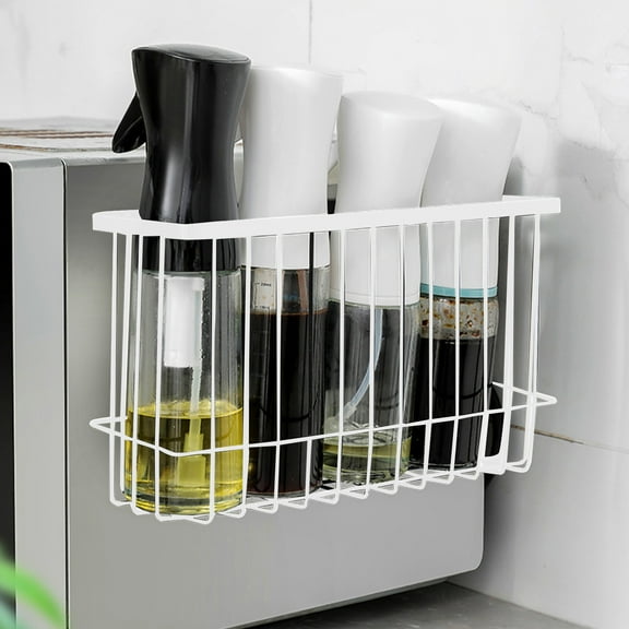 Summer Savings Refrigerator Magnetic Storage Rack - Stainless Steel, Multi-Functional with Efficient Space Utilization for Modern Kitchens - Available in Black and White - 11.02x5.91x3.54in
