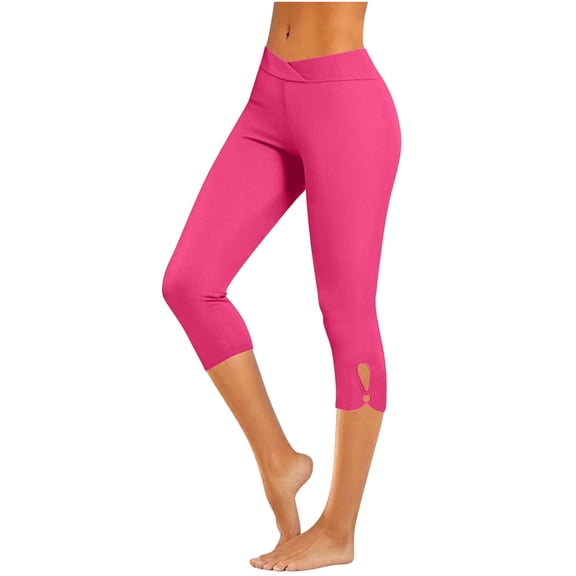 2026 Summer Running Yoga Capris Elastic Waisted Splicing Slim Fitting Gym