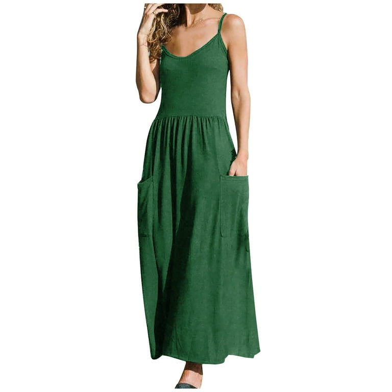 Green dress woman casual maxi dress long day dress custom made (806) Green dress woman casual maxi dress long day dress custom made (806)