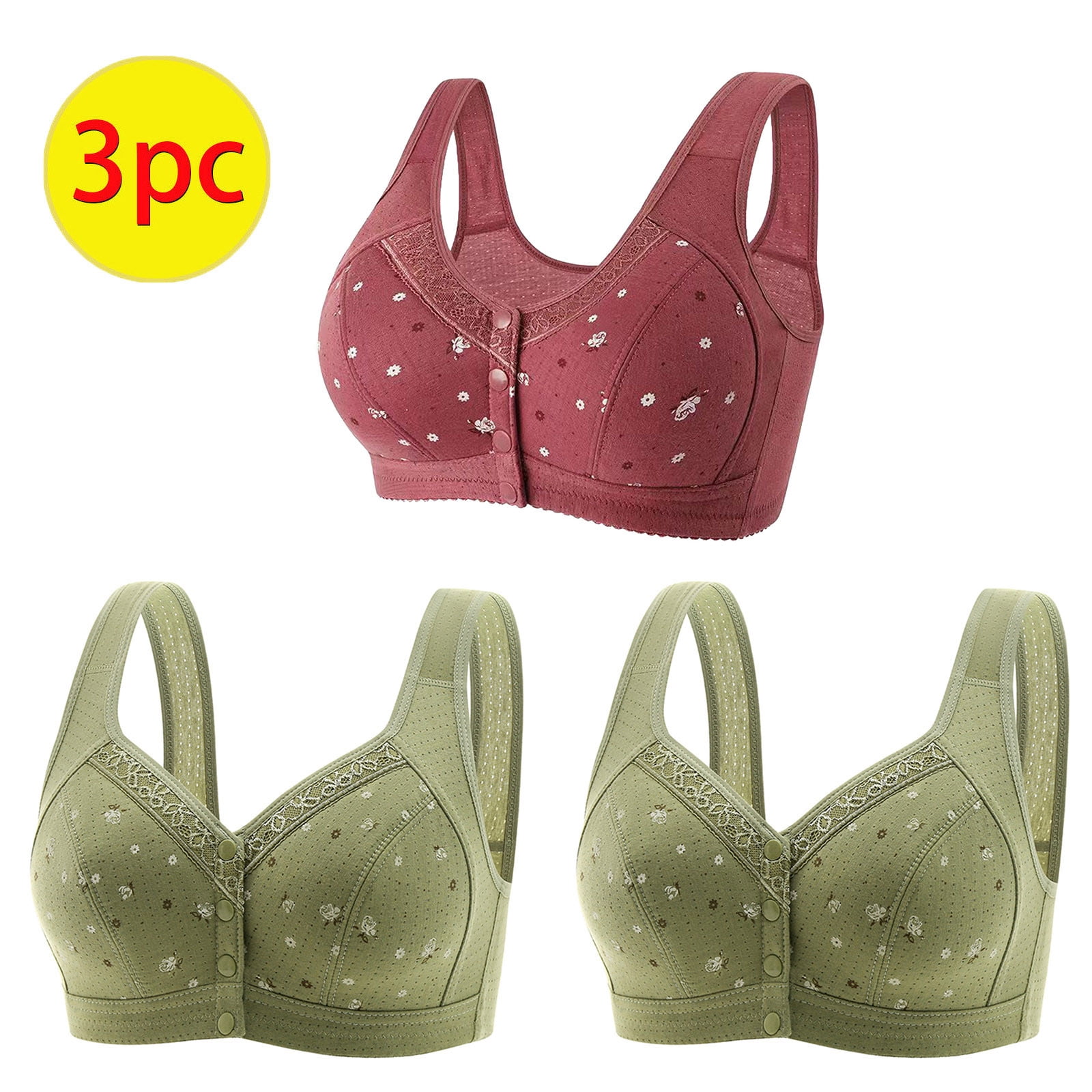 Summer SavingsSentuca Daisy Bra for Older Women，Seniors Front Close Button