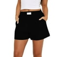 thumbnail image 1 of Womens Shorts Women's Linen Shorts Solid Color Comfortable Elastic Wide Leg Casual Shorts, 1 of 7