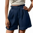 thumbnail image 1 of Solid Color High Waisted Shorts for Women Pleated Elegant Shorts Summer Trendy Shorts Casual Work Shorts with Pockets, 1 of 6
