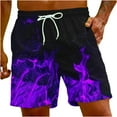 thumbnail image 1 of Stamzod Mens Shorts Elastic Waist Quick-Drying Sports Surfing Short Flame Digital Print Plus Size Seaside Vacation Beach Shorts, 1 of 7