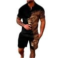 thumbnail image 1 of Stamzod Men's Shirt and Short Set Casual Button Up Short Sleeve 2 Pc Vacation Outfit Novelty 3D Digital Print Beach Suits, 1 of 6