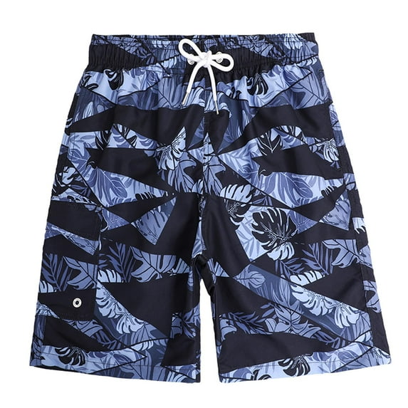 Summer Savings! Stamzod Men's Beach Shorts Summer Colorblock Palm Tree Printed Quick-Drying Surfing Athletic Shorts Plus Size Outdoor Apparel Swim Trunks On Clearance