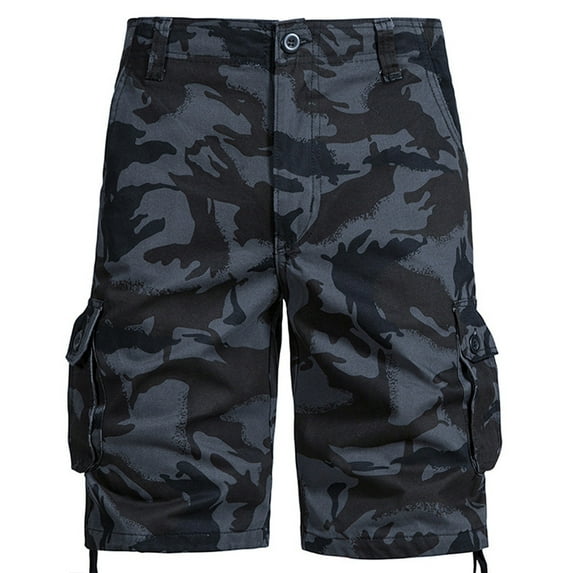 Stamzod Men's Camouflage Cargo Shorts Stretch Quick Dry Outdoor Hiking Shorts for Men with Multi Pocket for Fishing Casual