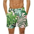 thumbnail image 1 of Summer Savings! Stamzod Mens 5" Swim Trunks Quick Dry Beach Shorts Mens Bathing Suits With Drawstring Palm Tree Printed Plus Size Swim Shorts On Clearance, 1 of 6