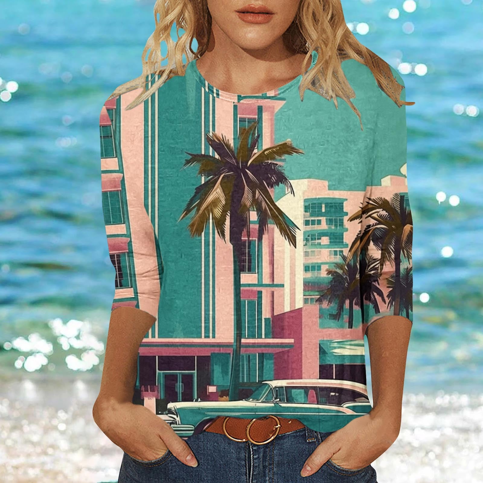 Summer Savings, Summer Tops Women, Spring-Summer Top, Round Neck, Loose ...
