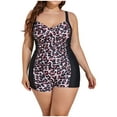thumbnail image 1 of Summer Savings! TAGOLD Plus Size Summer Swimsuit for Women,Large Size Swimsuit Womens Fashionable And Sexy Printed One P Iece Swimsuit Dress Chest Pad No Steel Support Conservative One P Iece Swimsuit, 1 of 5