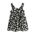 thumbnail image 1 of TAGOLD Summer Girls Sleeveless Suspender Dress Small Daisy Floral Children's Clothing Black 3-4 Years, 1 of 5