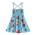thumbnail image 1 of TAGOLD Summer Toddler Baby Girls Sleeveless Sling Dress Graphic Print Children's Clothing Blue 2-3 Years, 1 of 6