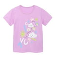 thumbnail image 1 of TAGOLD Toddler Girls Boys Summer Blouses Tops,2-7 Years T-shirt Printed Kids Round Neck Short Sleeve Top, 1 of 5