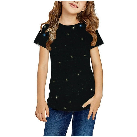 TAGOLD Toddler Girls Boys Summer Blouses Tops,Boys Girls Shirts Tshirt Short Sleeve Top Funny Graphic Tshirts 3-14 Years