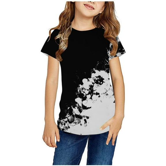 TAGOLD Toddler Girls Boys Summer Blouses Tops,Boys Girls Shirts Tshirt Short Sleeve Top Funny Graphic Tshirts 3-14 Years