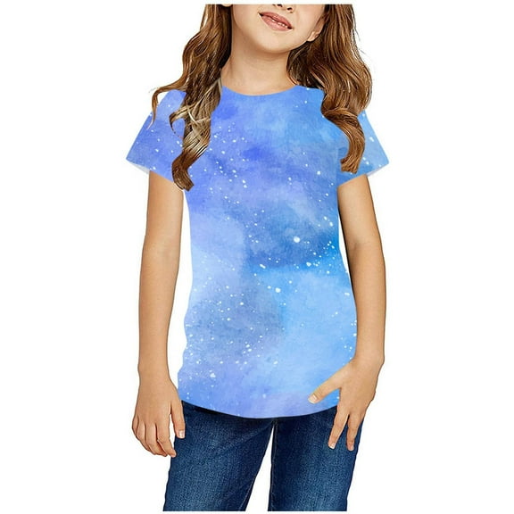 TAGOLD Toddler Girls Boys Summer Blouses Tops,Boys Girls Shirts Tshirt Short Sleeve Top Funny Graphic Tshirts 3-14 Years