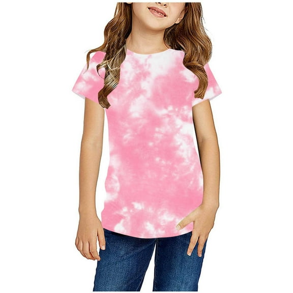 TAGOLD Toddler Girls Boys Summer Blouses Tops,Shirts For Kids Short Sleeve Graphic T-Shirt Round Neck Crop Top For 3-14 Years Girls And Boy T-Shirt Tee