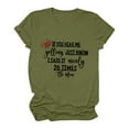 thumbnail image 1 of Summer Savings! TAGOLD Womens Plus Size Summer Tops,Womens Plus Size Tops,Women's Shirt Tees Funny Cute Short Sleeve Funny PrinLetter Print T-shirt Tops Blouse Gift For Women Army Green XXL, 1 of 4