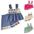 thumbnail image 1 of THDHVS Girls Summer Outfits,Casual Short Sets for Kids,Toddler Girls 2 Piece Set with Sleeveless Top and Flounce Shorts Embroidery Details for Casual Summer, 1 of 7