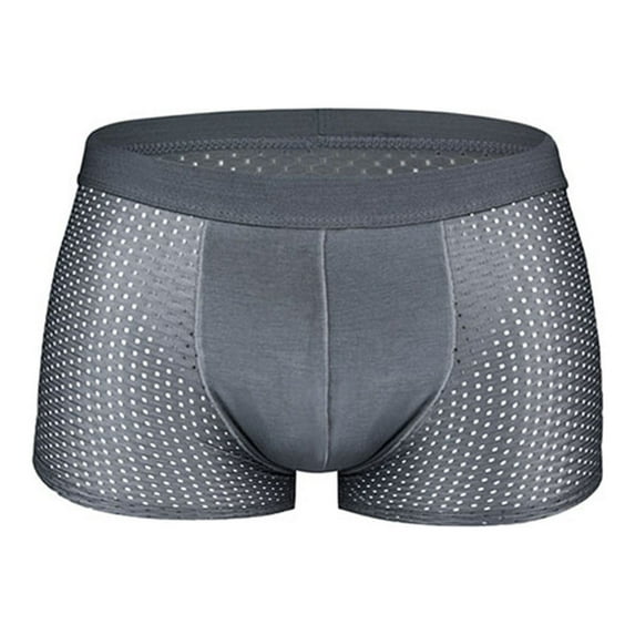 Summer Savings TMOYZQ Mens Big & Tall Stretch Boxer Briefs Sexy Mesh Cotton Lingerie Breathable Moisture Wicking Underwear, L-XXXXXL