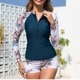 thumbnail image 1 of Abomasnow Women's Two Piece Rash Guard Swimsuits Long Sleeve Sun Protection UPF 50+ Swim Shirts with Boyshorts Bottom Bathing Suits, 1 of 7