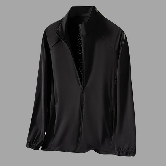 Men's Summer Sun Protection Clothing Solid Outdoor Breathable Short Sleeved Clothing Jackets