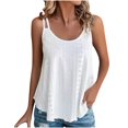 thumbnail image 1 of Xihbxyly Long Vest Tops for Women Fashion Women Causal Embroidery Round Neck Sling Vest Sleeveless T-Shirt Summer Tops White L, 1 of 7