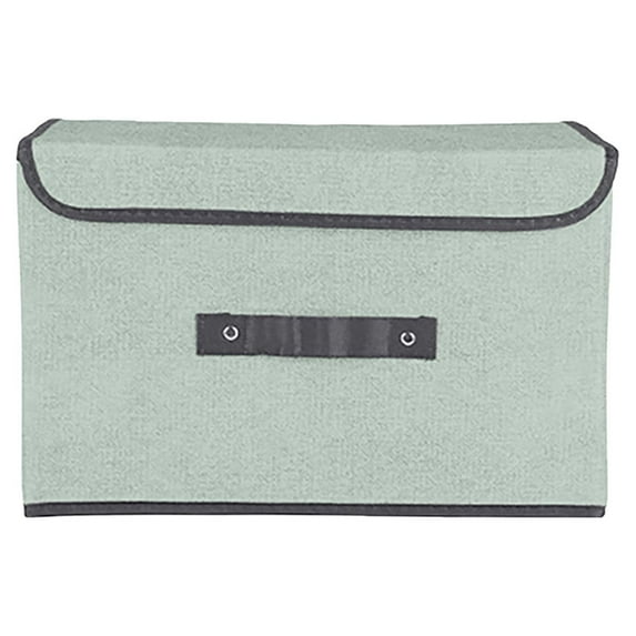 Summer Savings WJSXC Foldable Storage Box with Lid 2pcs (large + Small) Fabric Storage Box with Lid, Closet Storage Box, Room Organization, Office Storage, Toy Storage Green