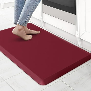 Summer Savings WJSXC Kitchen Rugs Cushioned Kitchen Mats, Antifatigue Mat for Floor, Nonskid Washable Kitchen Rug Set, Water Proof Standing Desk Mat, Heavy Duty Comfort Foam Floor Red