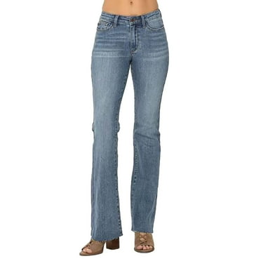 Summer Savings WTXUE Cotton for Curvy Women Jeans Stretchy Stadeke Jeans Classic Waisted Flare Jeans Juniors Jeans Slim Jeans for Women 16-18