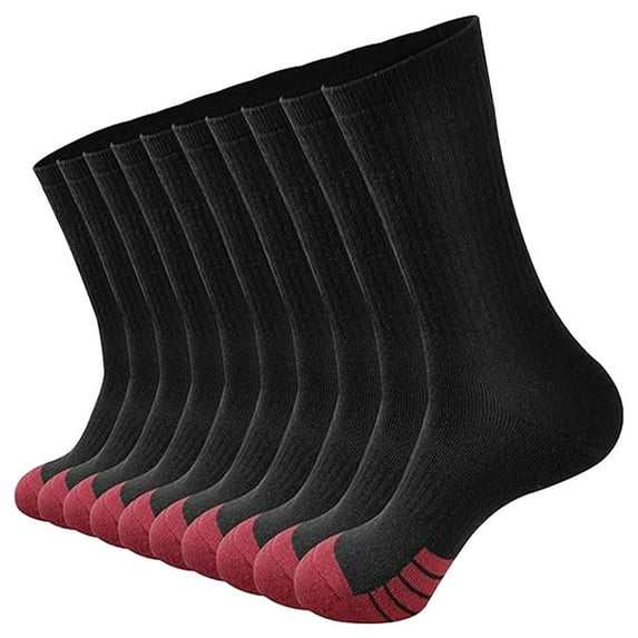 Summer Savings WTXUE Crew Socks, Socks for Men 5-Pack Men's Basketball Socks Solid Color Short Socks 5Pc 5-Pack