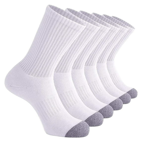 Summer Savings WTXUE Crew Socks, Socks for Men 5-Pack Men's Basketball Socks Solid Color Short Socks 5Pc White