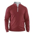 thumbnail image 1 of Summer Savings WTXUE Sweatshirts & Hoodies Long Sleeve, Zip Mock Neck Shirts for Men Mens Quarter Zip Pullover Shirt Pullover Performance Quarter Zip Solid, Athleisure for Men Red S, 1 of 7