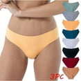 thumbnail image 1 of Summer Savings, Womans Panties, 3PC Women Everyday Solid Color Low Waist Elastic Underwear Panties, Soft Stretchable Fabric, Breathable Comfort, Perfect for Everyday Use and Casual Wear, 1 of 9