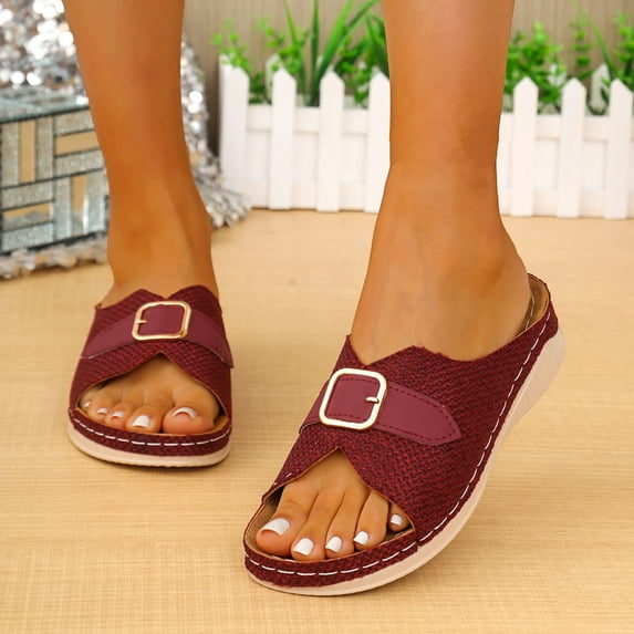 Summer Sandals for Women Fashion Casual Spring New Beach Fish Mouth Open Toe Thick Bottom Slippers