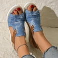 thumbnail image 1 of Sandals for Women 2026 Women's Summer Color Wedge Casual Clasp Fish Mouth Beach Roman Sandals, 1 of 9