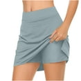 thumbnail image 1 of Summer Savings Womens Shorts Women's New Color Mid-waist Skirt Pants Sports Casual Shorts Bottoming Skirt Pants Light Blue M, 1 of 5