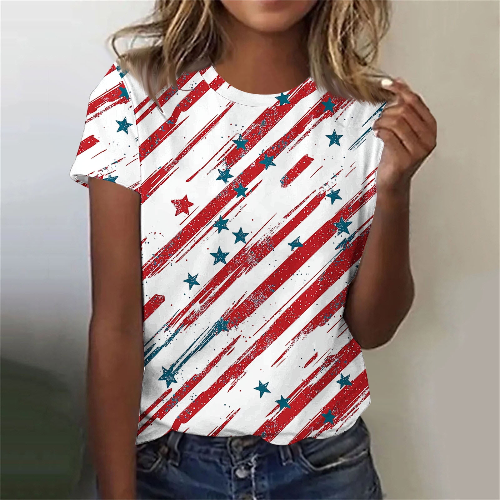 Summer Savings, Womens Top, Fashion Women's Summer Short Sleeve Blouse ...