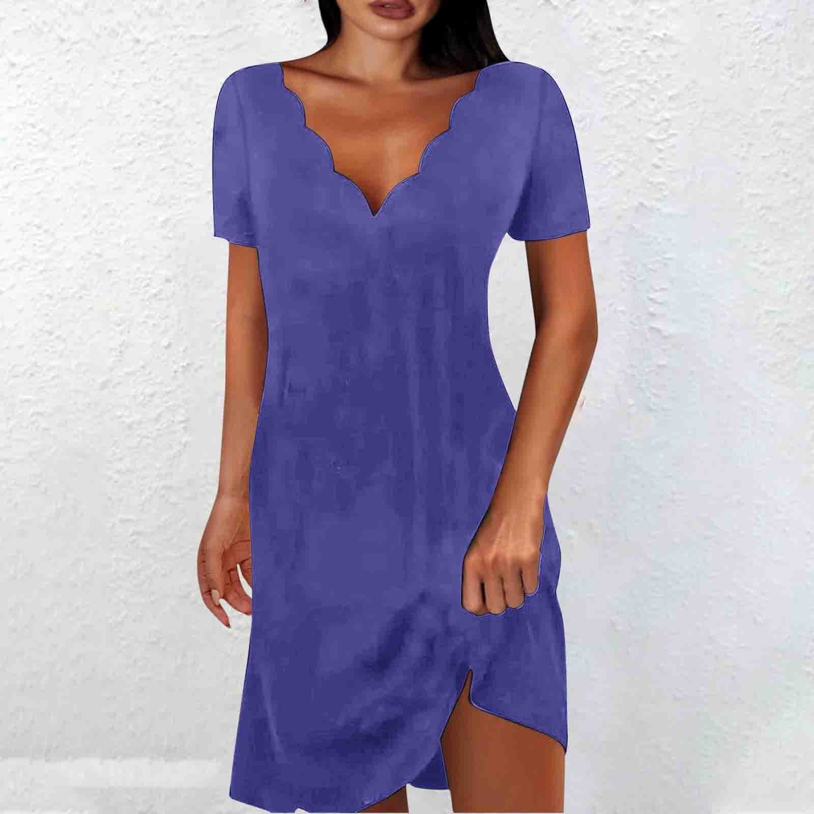 Summer Savings Xqxayjr Summer Spring Flowy Knee Length Midi T Shirt Sun — free download
