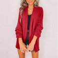 thumbnail image 1 of Summer Savings!YANHAIGONG Cotton Linen Blazer for Women Lightweight Long Pleated Sleeve Turn-Down Collar Cardigan Loose Casual Blazer Jackets Fall Cardigans for Women 2024, 1 of 6
