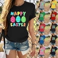 thumbnail image 1 of YANHAIGONG Funny Eggs Happy Easter Shirts for Women,Easter Shirts for Women with Eggs Graphics,Casual Loose Plus Size Short Sleeves Round Neck T Shirts Easter Egg Holiday Shirt Tops, 1 of 7