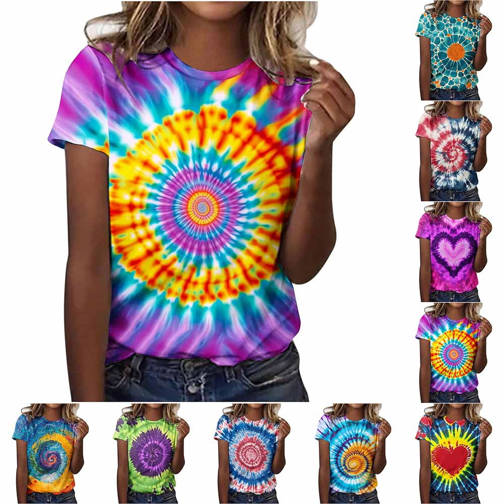 LiMoi Summer Tops For Women 2025 Vacation 3 Quarter Length Sleeve Plus Size Tunic Tops Women Oversized Tee Shirts Women Vintage Graphic Tshirts Shirts Wo