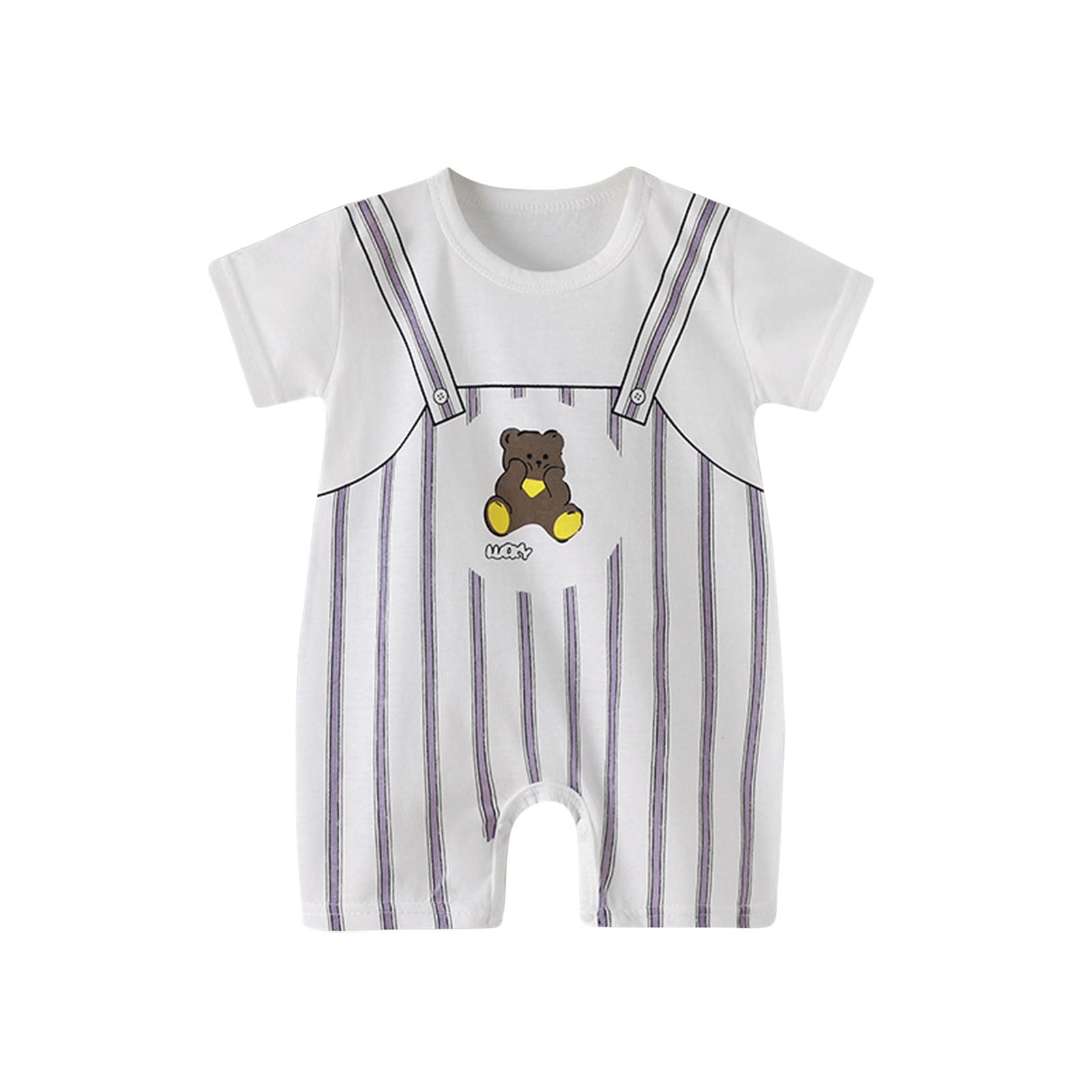 Yievot Newborn Baby Jumpsuit Clothes Short Sleeves Animals Cartoons ...