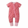 thumbnail image 1 of Summer Savings! Yievot Summer Newborn Unisex Baby Boy Jumpsuit With Zipper Short Sleeve Fashion Cute Leopard Print Soft Romper for Baby Girls 3 Months-3 Year 2024 Newborn Girl Boy Clothes on Clearance, 1 of 2