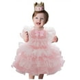 thumbnail image 1 of Summer Savings! Yievot Toddler Girls Tulle Dress Pageant Gown 1St Birthday Party Princess Wedding Dress For Baby Girls 6 Months-4 Years 2024 Summer Baby Girl Dress Gifts on Clearance, 1 of 6